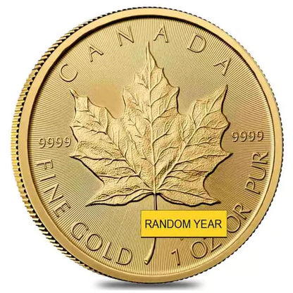 1 oz Canadian Gold Maple Leaf $50 Coin (Random Year)